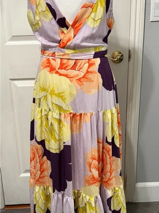 Anthropologie Maeve Floral Wrap Maxi Dress Size 8 - Picture 6 of 13